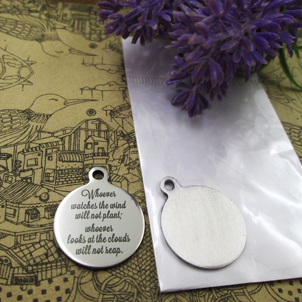 

10pcs--"before the pitcher is shattered at the spring..."stainless steel more styles for choosing diy charms bible gold sentence, Silver