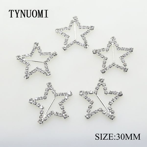 

10pcs/lot30mm rhinestone pole buckle five-pointed star clothing sewing accessories diy craft decoration accessories, Blike;white