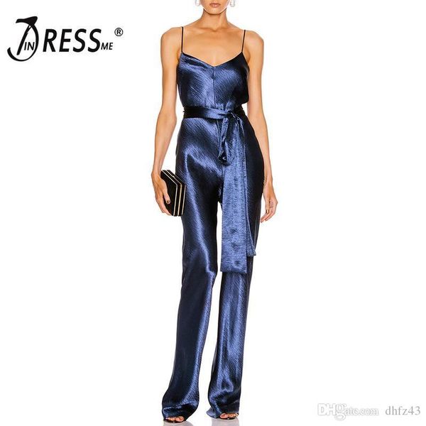 

indressme new bandeau strapless sleeveless v neck blackless pants jumpsuit sashes bow tie belt women party 2020, Black;white