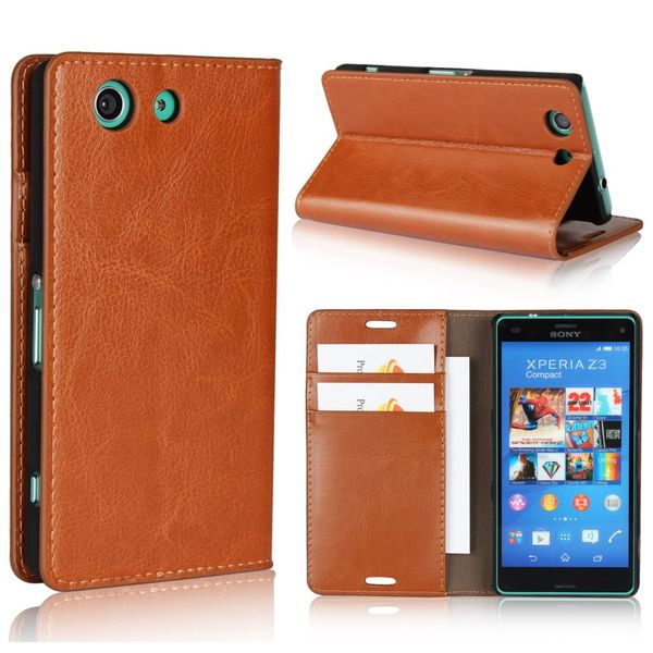 

Роскошный кошелек стиль телефона чехол кожаный чехол для Sony Xperia Z3 Compact D5833 откидна