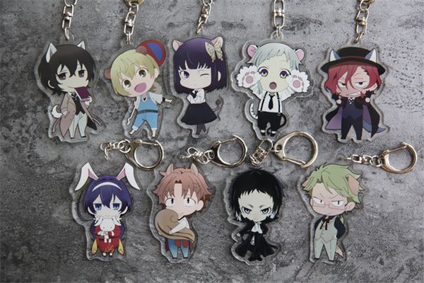 

anime bungou stray dogs acrylic keychain key ring straps cosplay keychain gift atsushi nakajima acrylic halloween gift, Silver