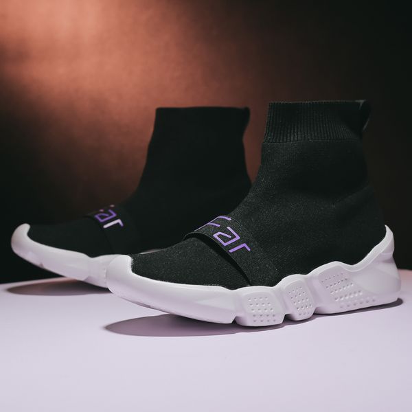 

2019 style high-socks shoes korean version women's shoes lightweight non-slip md bottom womens black slip on sneakers