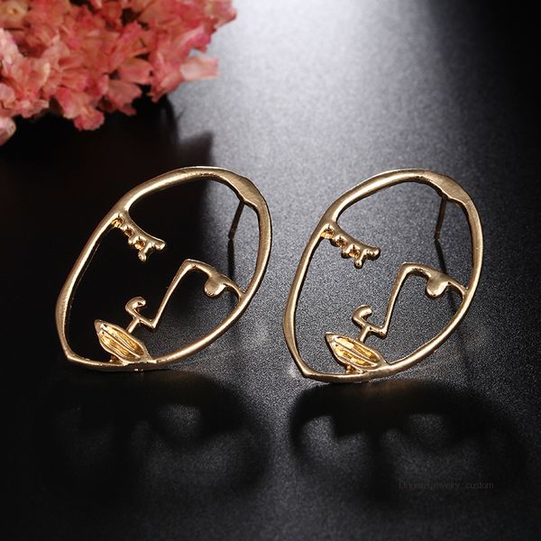 

Simple Punk Style Abstract Art Earrings Face Shape Sculpture Drop Earrings Personalized Statement Earring Fashion Jewelry E0431