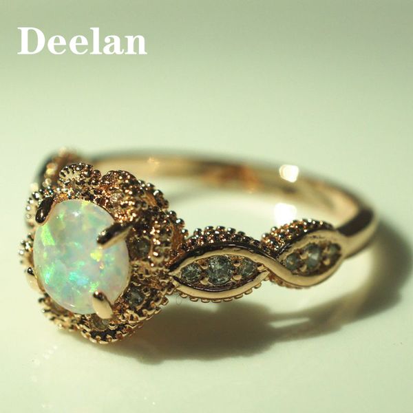 

fashion jewelry shining crystal opal stone rings for women girls party wedding gifts charming delicate retro metal ring, Golden;silver