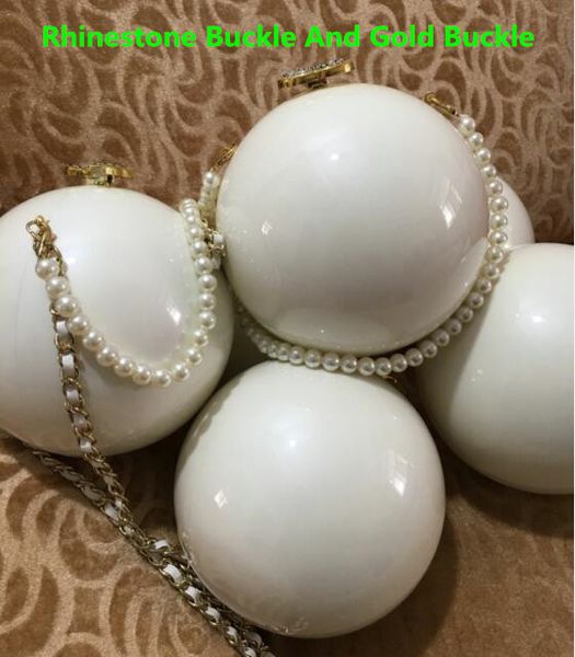 

gorgeous white pearl ball handbag vip gift bag designer shoulder bag fashion women's clutch wallet mini evening bag size 15*15cm