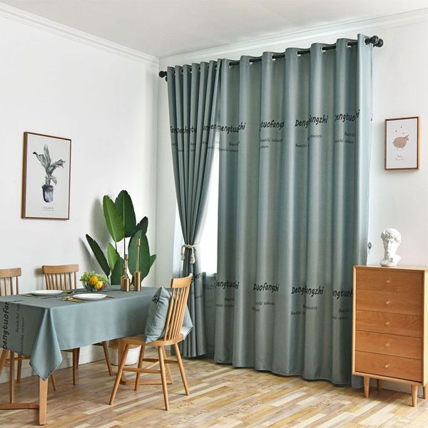 

simple modern curtain living room curtain bedroom nordic style letter print fabric and tulle can be customized