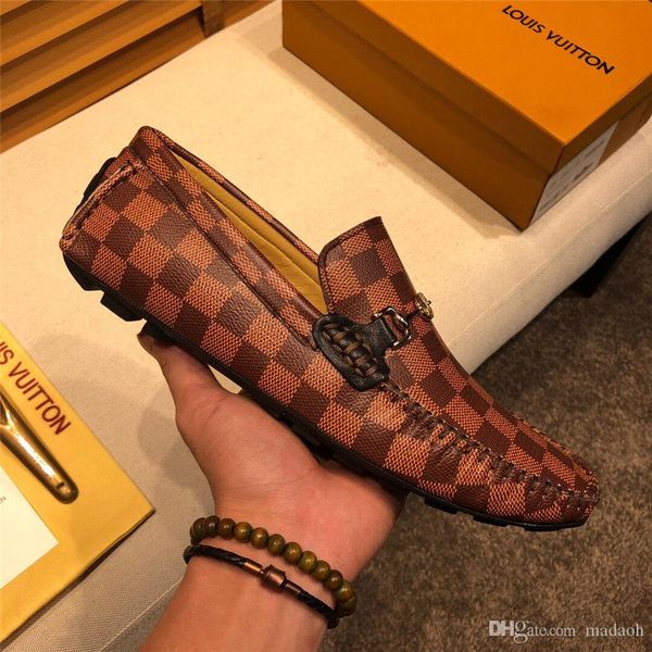 

18ss new men shoes leather genuine casual loafers men moccasins shoes slip-on soft flats footwear lightweight driving shoes 2020 yyyy1, Black