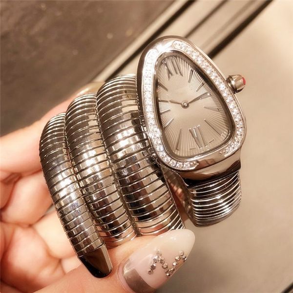 

2019 высочайшее качество женские часы serpenti серии роскошные женские часы швейцарский кварцевый механизм модельер часы сапфировое стекло в, Slivery;brown
