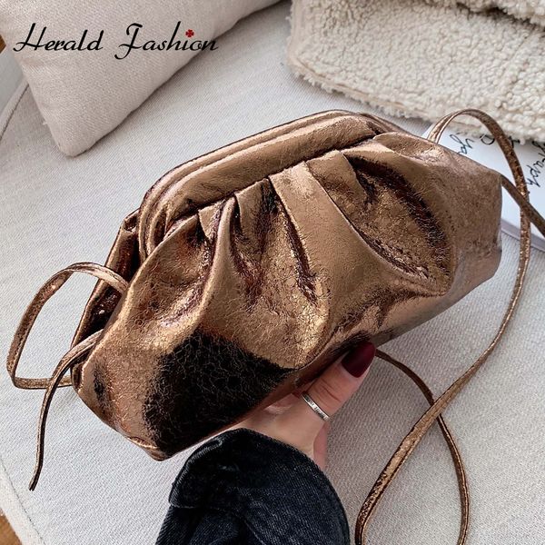 

burst crack soft cloud bag sparkling clasp clutch women's luxury shoulder bag european designer dumplings pouch party handbags