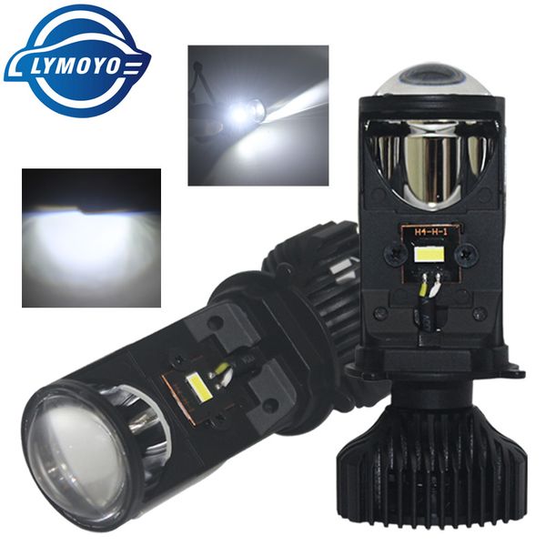 

lymoyo 2pcs/set h4 led 70w mini projector lens hi/lo beam high power car headlight bulbs car styling automobiles auto lamp 6000k