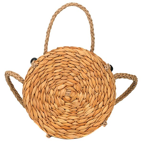

women woven hand-held round paper rope bag handmade small fresh straw bag messenger summer beach