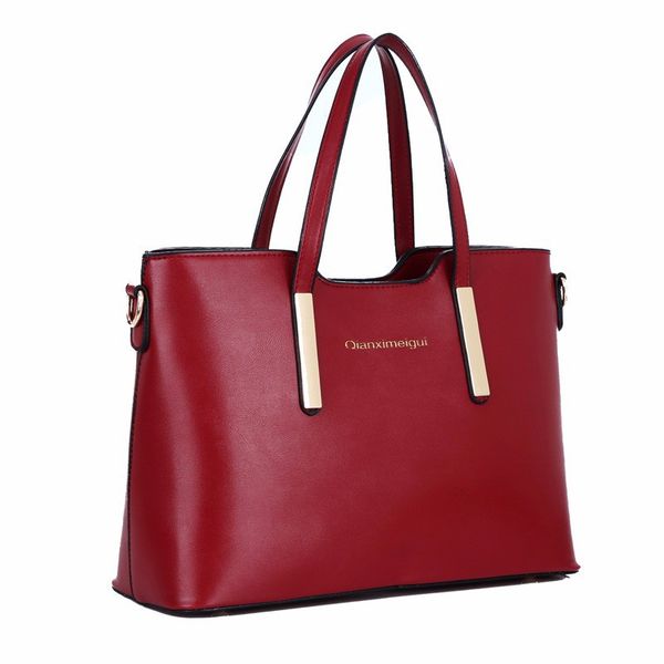 

fashion solid color pu shoulder bag simple handbag women bag