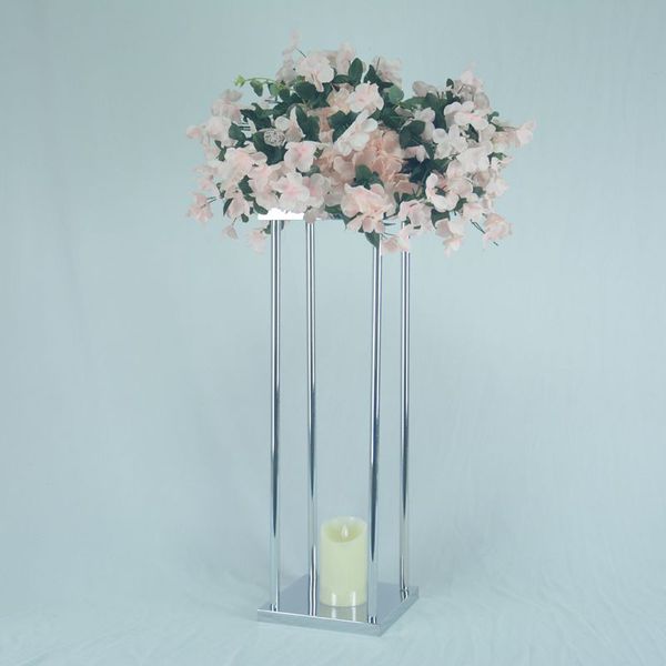 

12pcs )new style wedding metal silver color flower vase column stand for wedding centerpiece decoration senyu01275