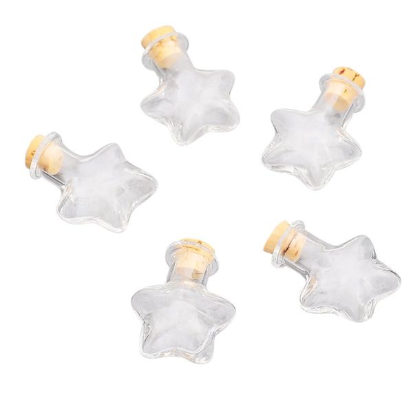 

5 pcs glass vials mini bottle cap jewelry transparent 27x20mm, Golden;silver