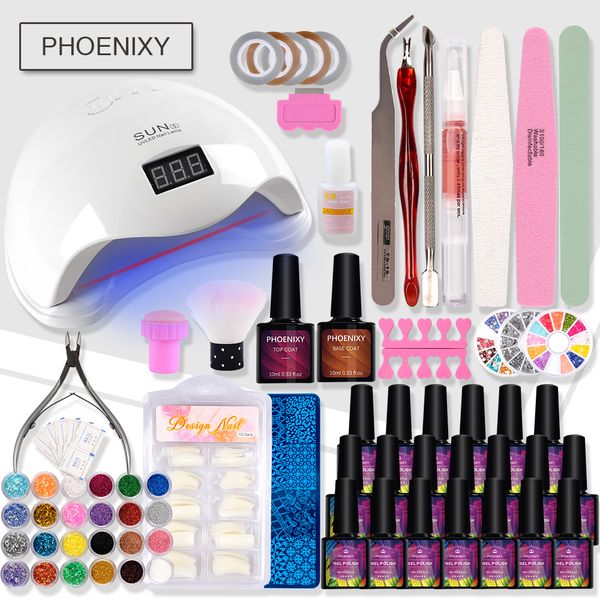 

nail kit 48w uv led lamp for 8ml nail gel polish set extension set for manicure art decoration tools manicure