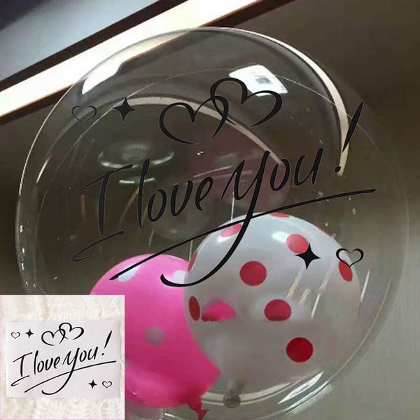 

i love you vinyl labels stickers for bobo clear jumbo balloons diy stickers