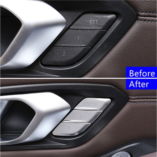 Auto Styling Sitz Einstellung Speicher Tasten Pailletten Dekoration Aufkleber Für BMW 3 Serie G20 G28 2020 ABS Auto Innen Accessories261e