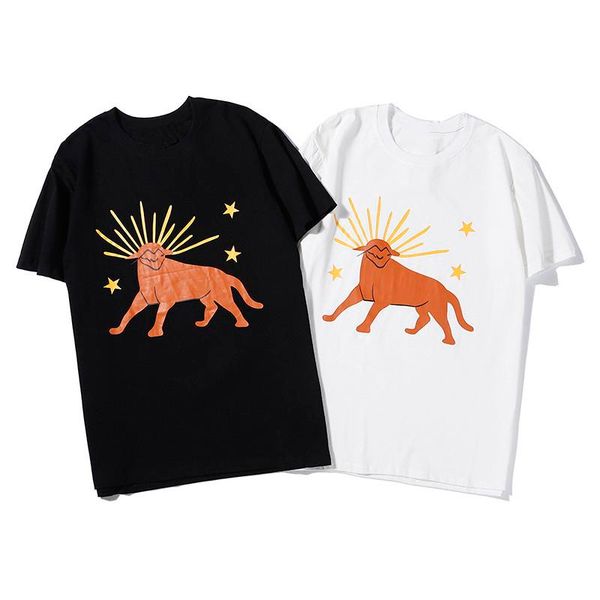 

19ss luxury mens designer t shirt comfortable cotton women short sleeve mens trend round neck tees black white 2 colors, White;black