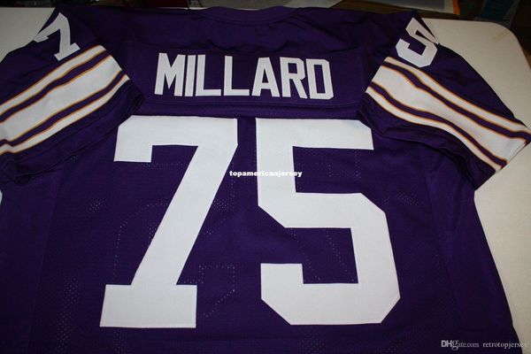 

retro #75 keith millard dt custom home mitchell & ness jersey stitching men's football jerseys rugby, Black;blue