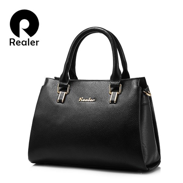 

realer brand women handbag genuine leather tote bag cow leather shouder bag female saffiano handle