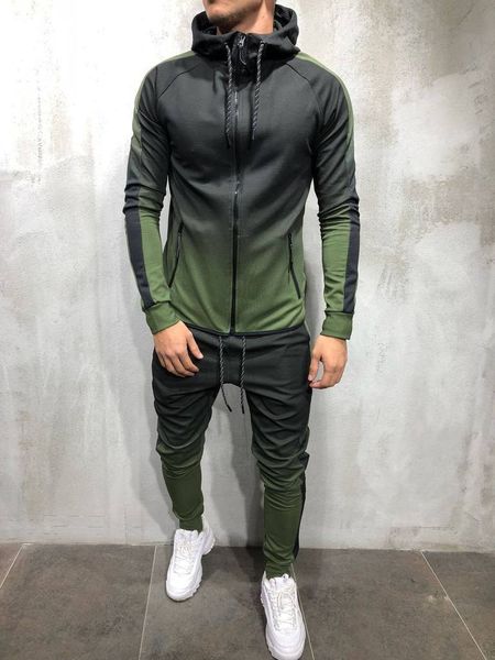 

mens fashion spring hiphop tracksuits designer cardigan hoodies pants sportwear clothing sets pantalones outfits suit designer male clothing, Gray