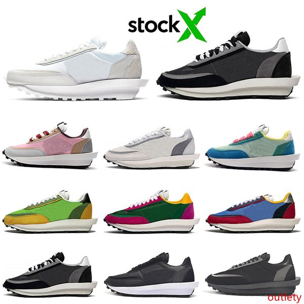 

stock x sacai ld waffle ldv running shoes men women chaussures triple black white nylon pine green gusto mens trainer sports sneakers runner