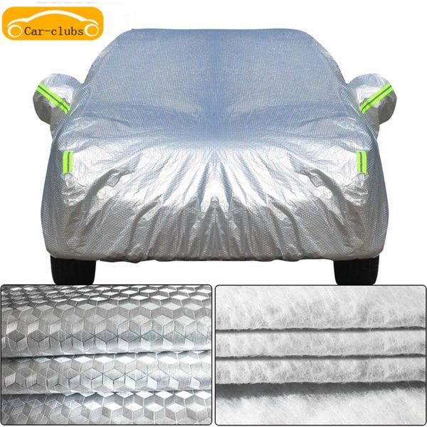 

full car cover three layer thick waterproof anti uv sun rain snow hail dust protection surface aluminum foil inner cotton