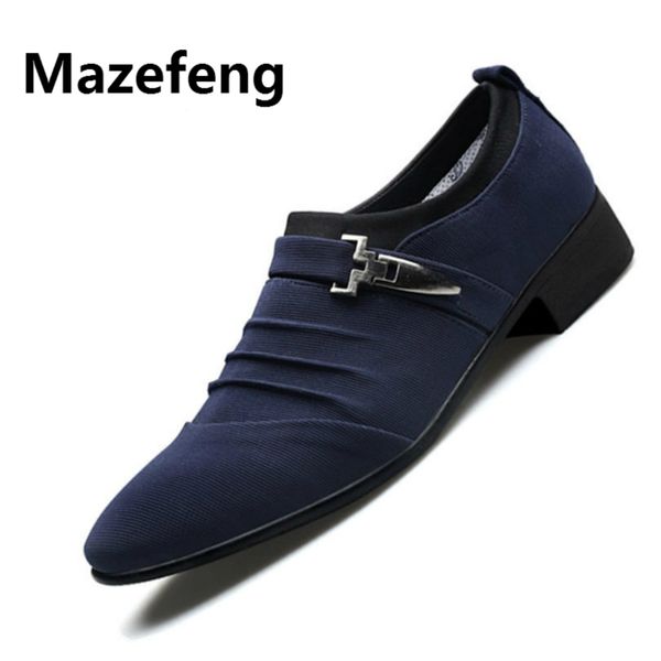 

mazefeng 2019 new men suede dress shoes plus size 39-48 canvas shoes for men driving soft comfortatble man footwear, Black