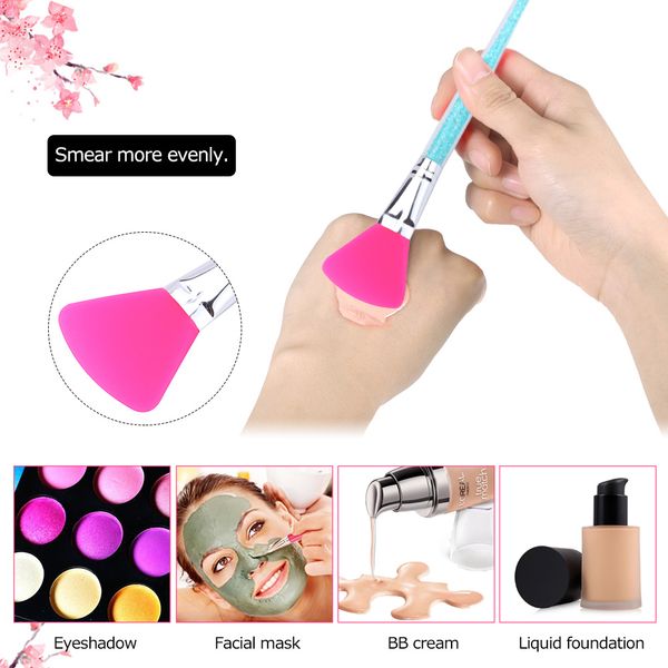

rhinestone silicone mask brush cleaner moisturizing sleep mud cream apply mixing coating cosmetic makeup blending tool, Yellow