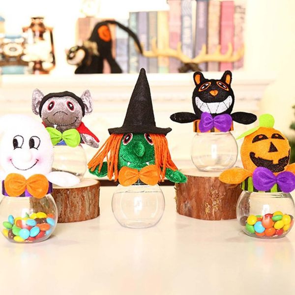 

2019 attractive design happy halloween party bottle case candy jar household children can bin decor box 5 patterns