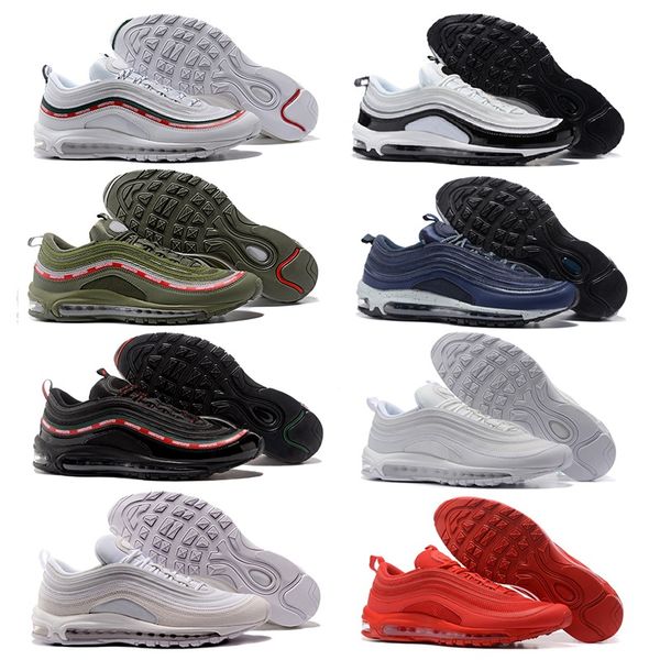 

97s mens running shoes cushion men women tripel white black red metallic gold fashion sport athletic trainers sneakers us 5.5-11