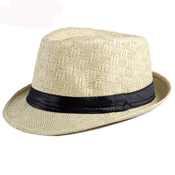 

ht3067 fedoras men women breathable straw hat black band cowboy trilby jazz panama hat male short brim beach cap summer sun, Blue;gray