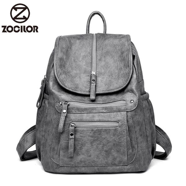

2018 women backpack leather fashion school backpacks female feminine casual large capacity vintage shoulder bags