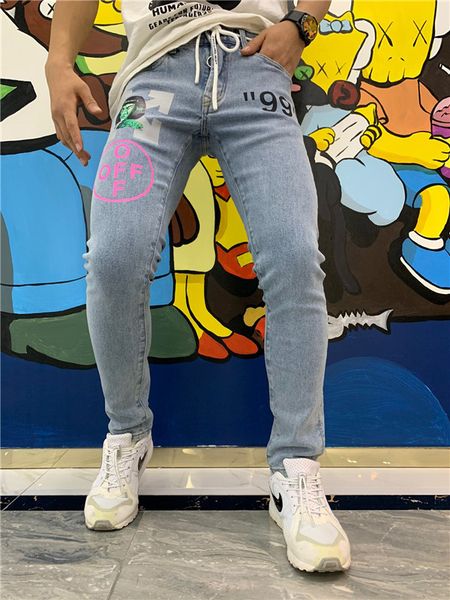 

2019 fashionl cool guy jeans fashion famous brand designer jeans mens jeans italian designer brand2, Blue