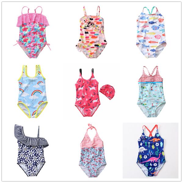 

new 2019 girl swimsuit 2~8y girls swimwear one piece children swimsuit kids tankini bathing suit unicorn beachwear-sw369mix