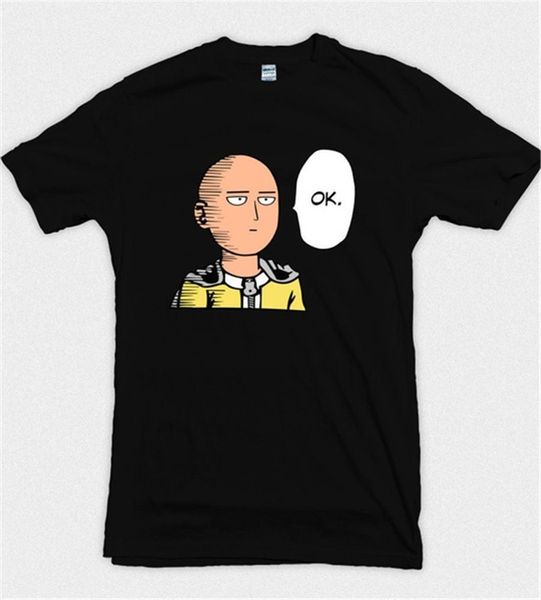 

mens designer t shirt one punch man funny manga anime super hero saitama oppai cotton casual crew neck short t shirt size s-3xl, White;black