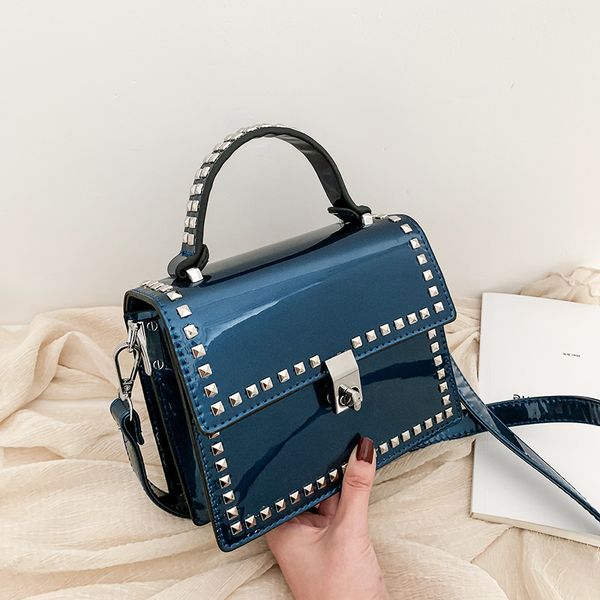 

axukes 2020 new light luxury fashion spring and summer women's bag rivet handbag korean cross-body shoulder small square bag
