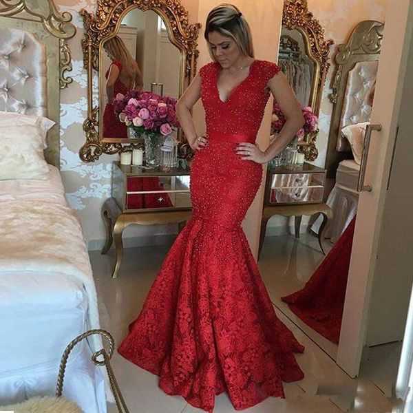 

red celebrity evening dresses v neck mermaid prom gowns glitz pageant dresses for girls formal evening party dress special occasion dresses, Black;red