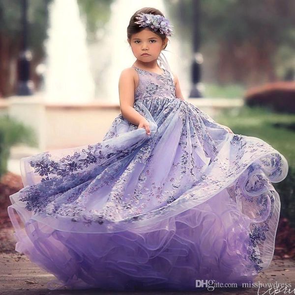 

elegant crew neck lace flower girl' dresses 2020 a line jewel tulle backless floor length girl' pageant dresses custom, White;blue