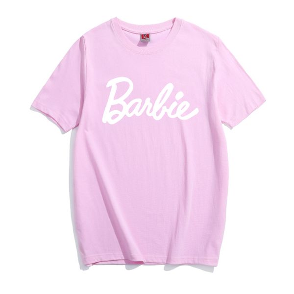 Barbie Lettera Stampa Cotone T-Shirt Donna Sexy Tumblr Graphic tee rosa maglietta grigia Magliette casual Bae Top Abiti tees Camicie