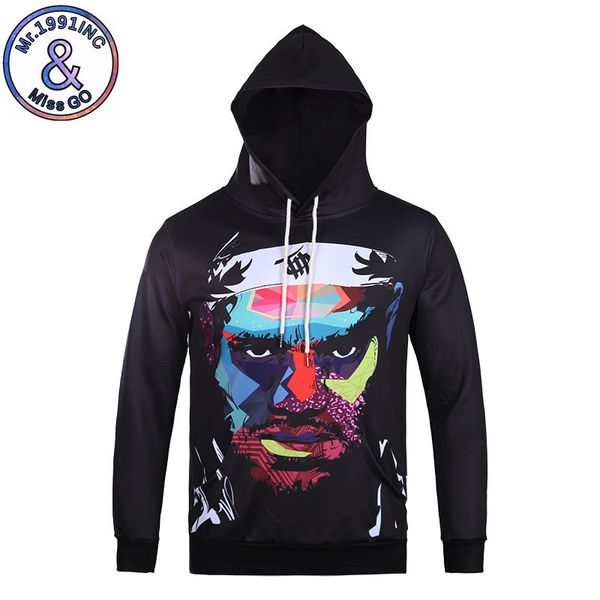 

mens designer james star hooded warm 3d digital printing playing sports cap pullover hip hop clothing, Black