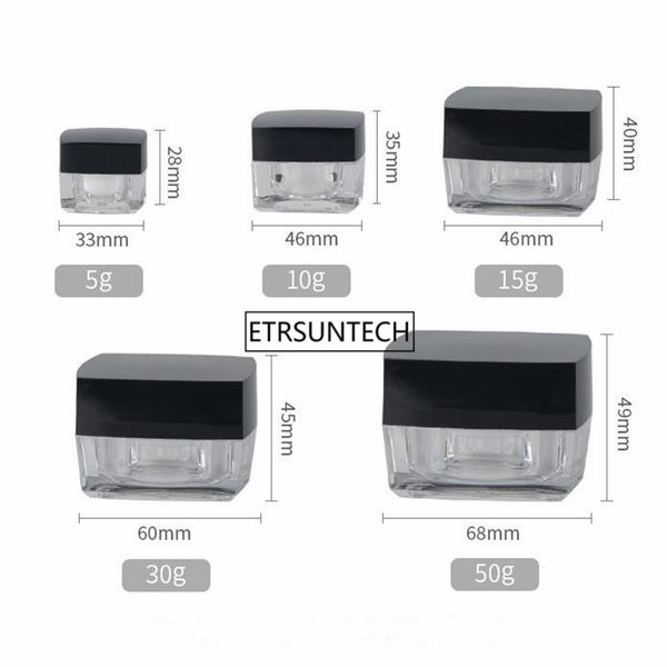 

packing bottles cosmetic container 5g 10g 15g 30g 50g square cube acrylic jar clear cream pot makeup sample packaging bottle f20212119