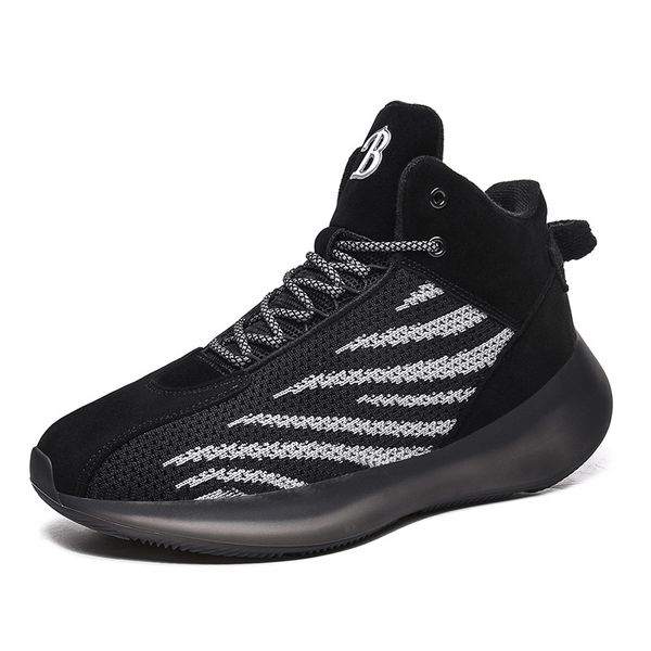 

high-help coconut basketball men's shoes 2019 autumn winter new casual sports shoes men outdoor korean high tide sneakers, Black