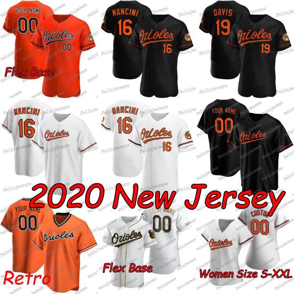 

16 trey mancini 2020 new chris davis jose iglesias jim palmer mychal givens roberto alomar renato nunez richard bleier jersey, Blue;black