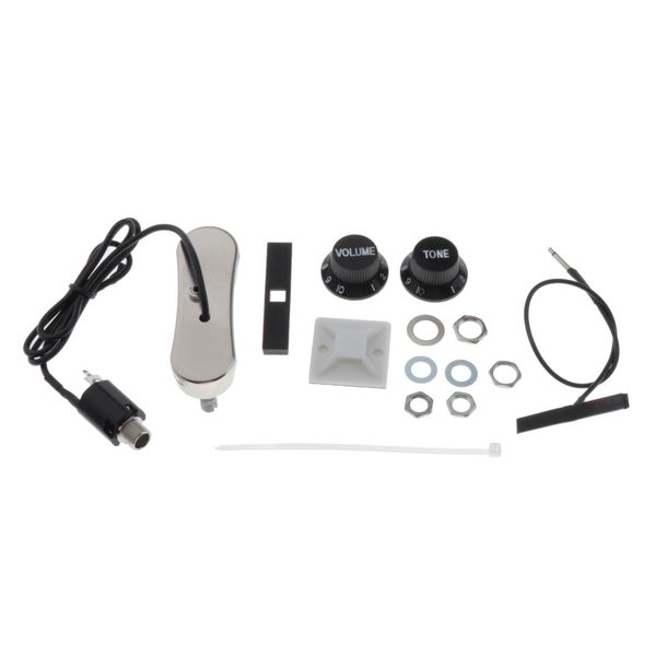 

guitar violin pickup piezo transducer bridge set with tone volume knob accs