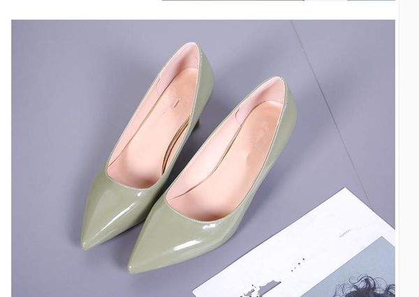 

2020 spring and autumn with new style fashion middle heel fine heel pointed end women's shoes@mqwbh396, Black