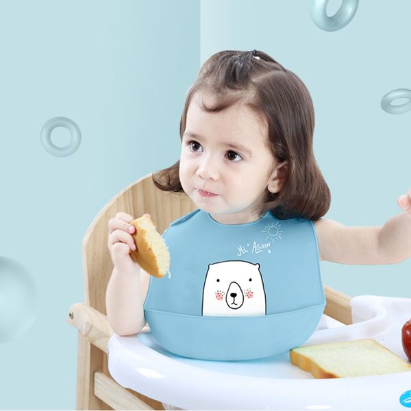 

baby stuff waterproof silicone bib adjustable for kid feeding scarf polar cute bear soft baby bibs burp cloths bandana bib t2268
