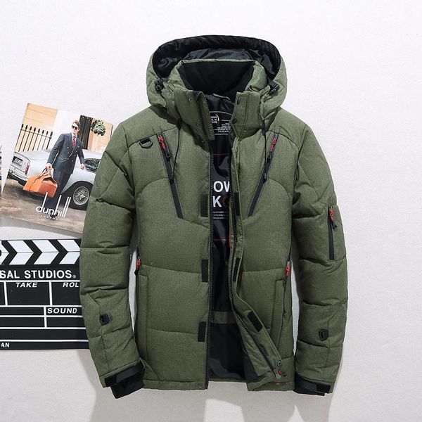 

men overcoat coat warm winter hooded coat jacket, Tan;black