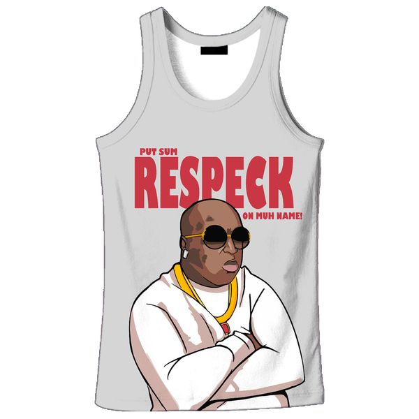 

2018 new fashion 3d men' man golden print 9 size casual tankcustom-made print ing, White;black