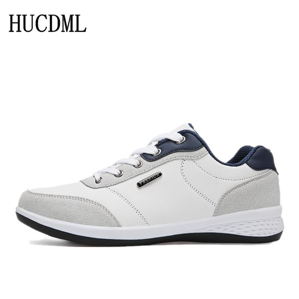 

hucdml 2019 men's shoes outdoor mens comfortable casual shoes breathable male lace-up standard size:39-44, Black